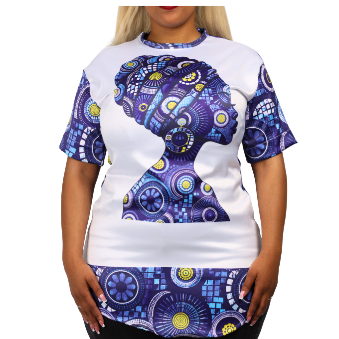 Luxury Shweshwe Inspired Heritage Tunic Shirt with Matching Head Wrap