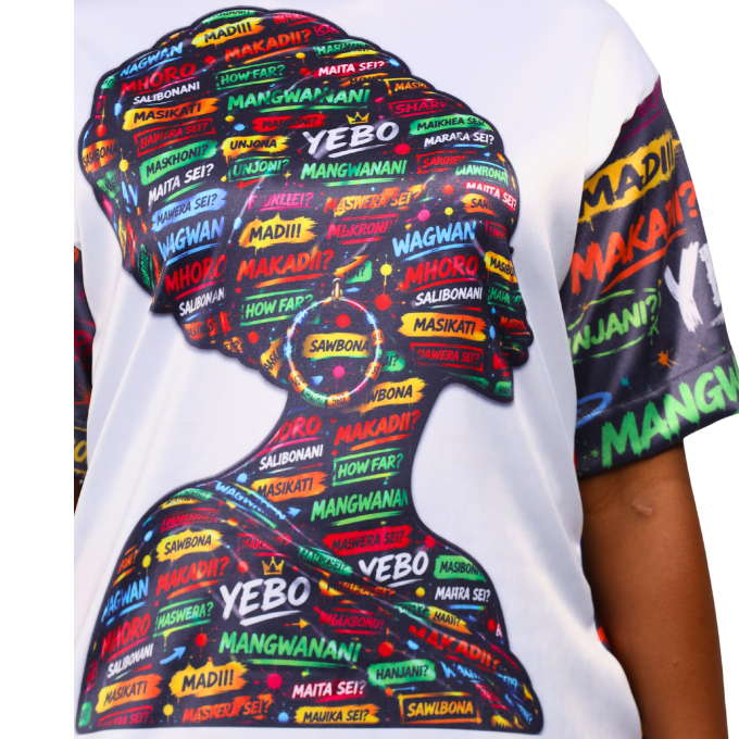 Luxury Zimbabwe Greetings Heritage Tunic Shirt with Matching Head Wrap
