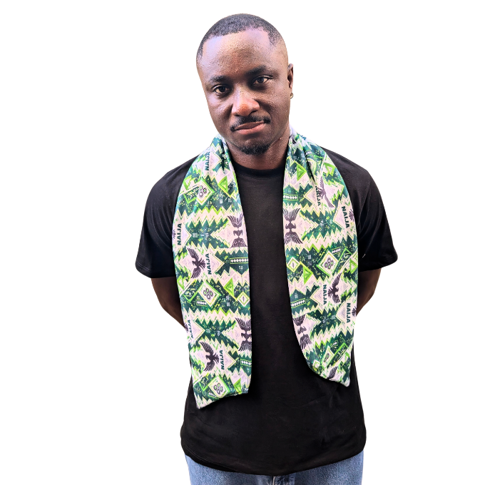 Proudly Nigerian Naija Super Eagles Double-sided Fleece Scarf by Tribe Afrique