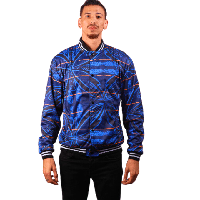 Blue Sotho African Bomber Jacket by Tribe Afrique - Tribe Afrique