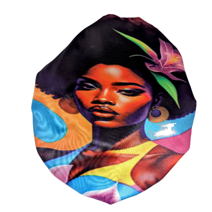 Nellie African Affirmations Satin Bonnet by Tribe Afrique - Tribe Afrique