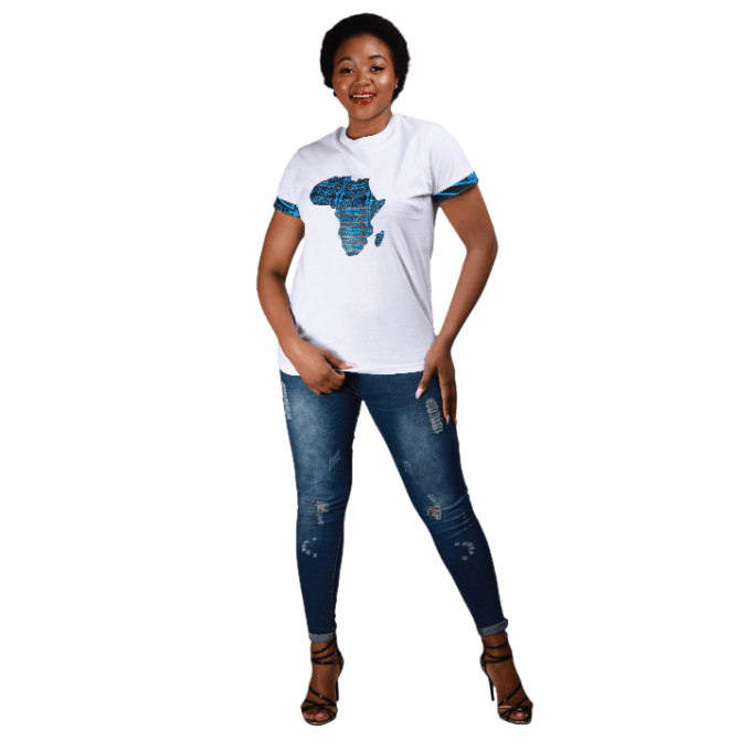White Sotho Africa Map Shirt by Tribe Afrique Tribe Afrique