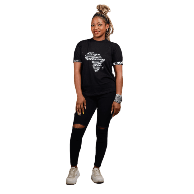 Black Xhosa Africa Map Shirt by Tribe Afrique Tribe Afrique