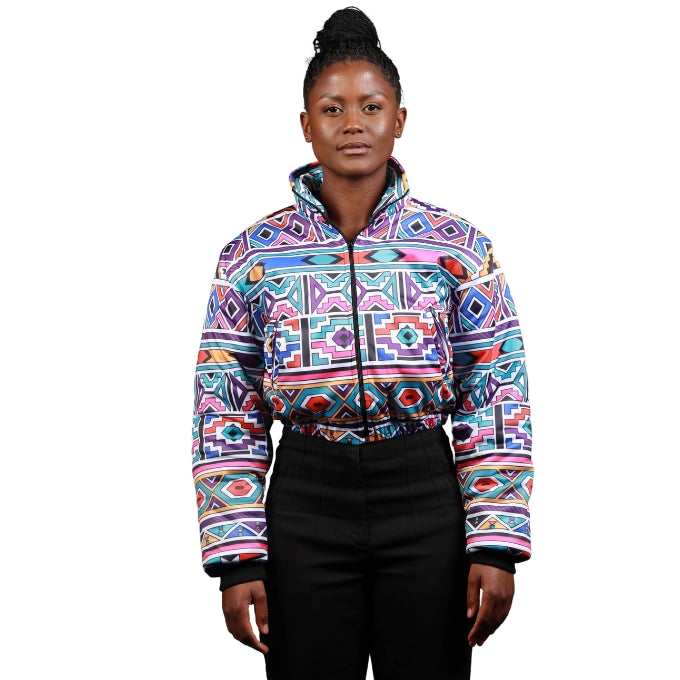 New Ndebele African Crop Jacket by Tribe Afrique
