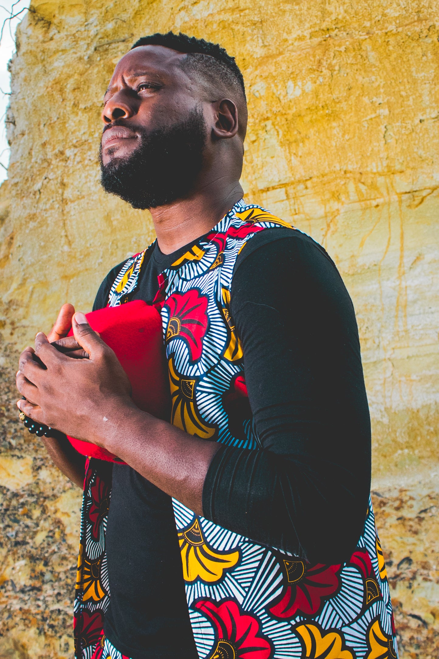 Menka Jika African Shirt by Tribe Afrique with Matching Mask Tribe Afrique