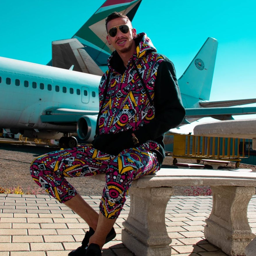 Full Kai Black African Hoodie with 3-Ply Mask Tribe Afrique