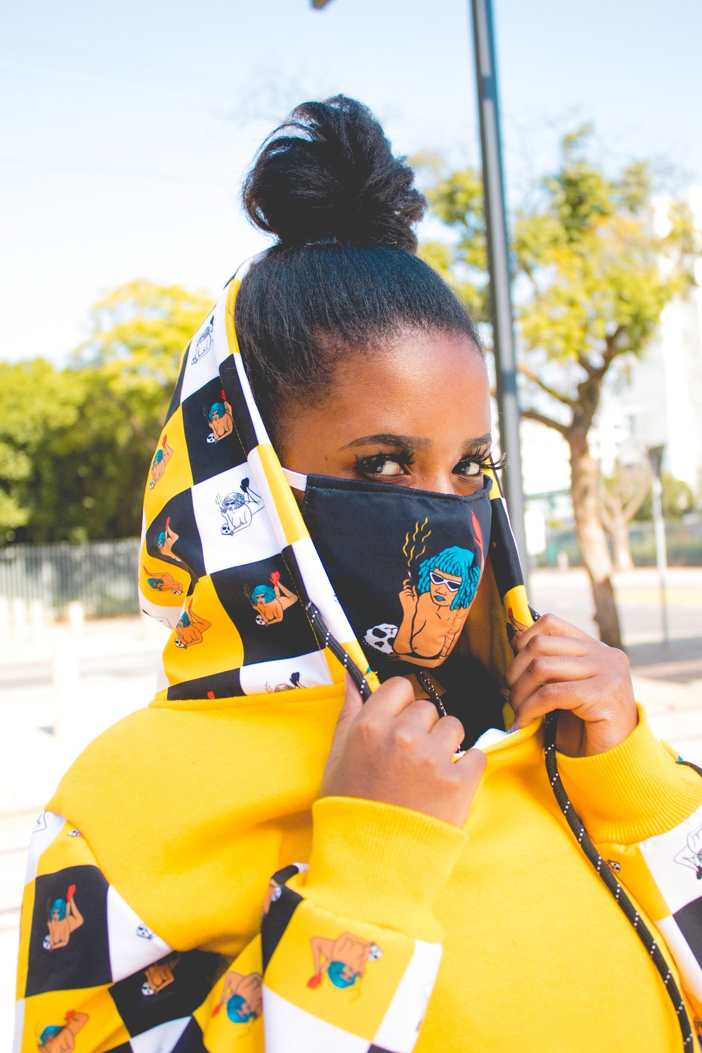 Yellow Woza Moonchild Hoodie by Tribe Afrique. Tribe Afrique
