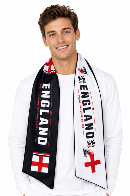 England St. George Cross Supporters Double-Sided Fleece Scarf by Tribe Afrique