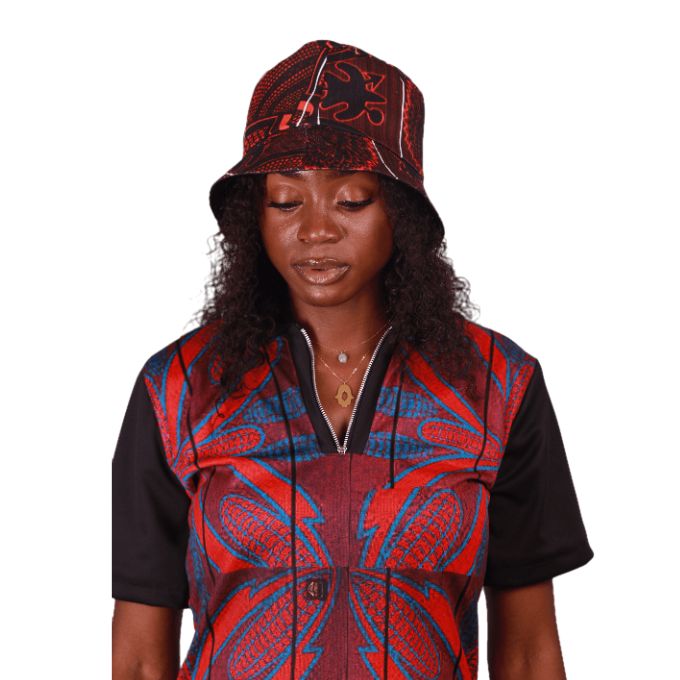 Orange Sotho African Bucket Hats by Tribe Afrique Tribe Afrique