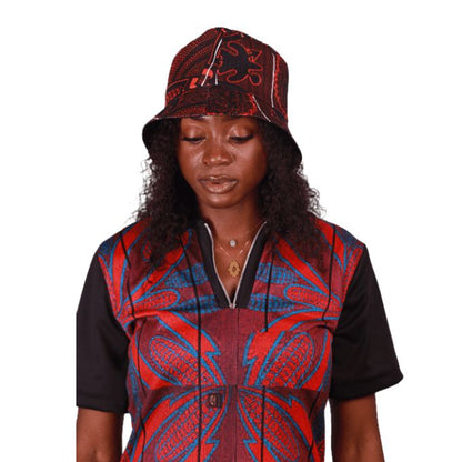Orange Sotho African Bucket Hats by Tribe Afrique Tribe Afrique