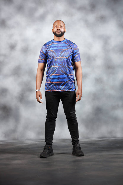 Blue Sotho African Summer Shirt by Tribe Afrique - Tribe Afrique