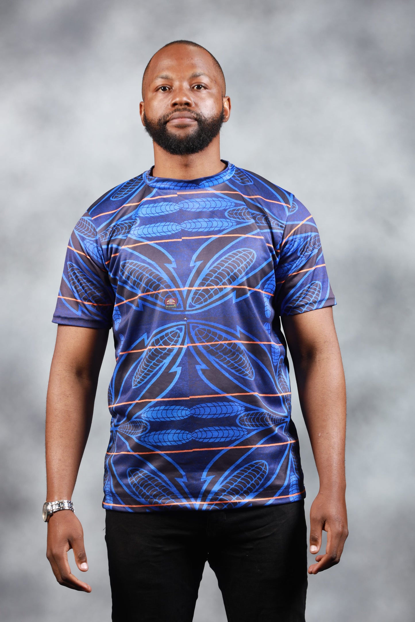 Blue Sotho African Summer Shirt by Tribe Afrique - Tribe Afrique