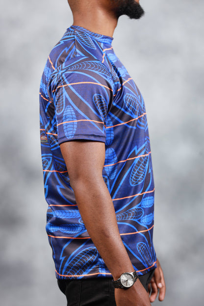Blue Sotho African Summer Shirt by Tribe Afrique - Tribe Afrique