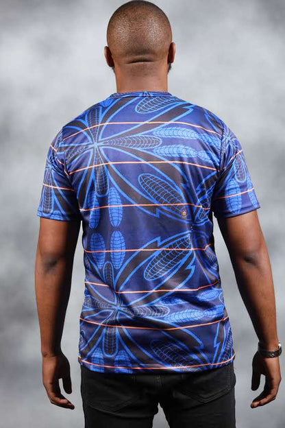 Blue Sotho African Summer Shirt by Tribe Afrique - Tribe Afrique