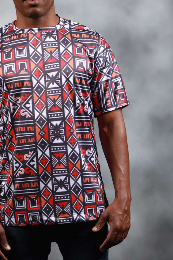 Red Khoisan  African Summer Shirt by Tribe Afrique - Tribe Afrique