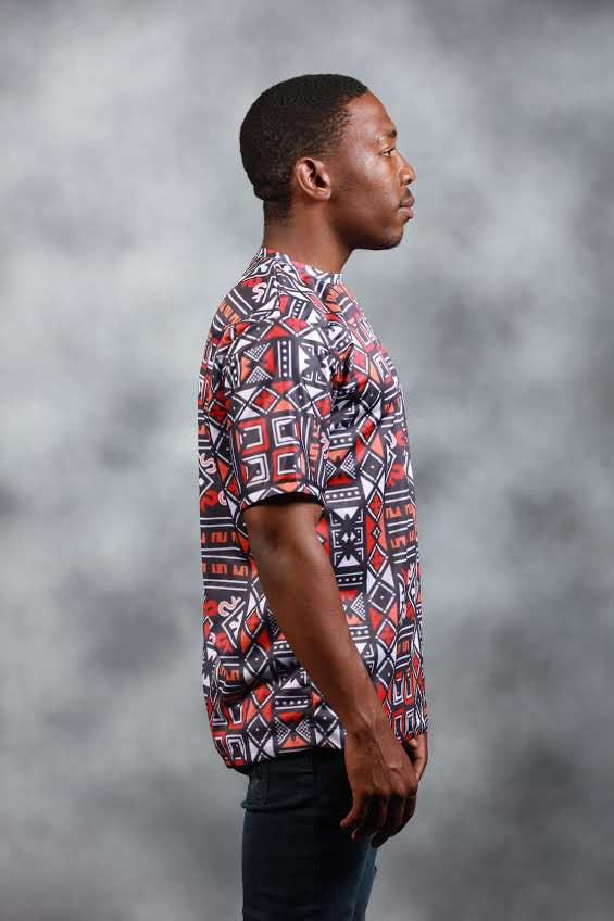 Red Khoisan  African Summer Shirt by Tribe Afrique - Tribe Afrique