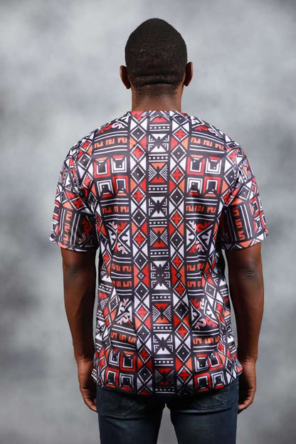 Red Khoisan  African Summer Shirt by Tribe Afrique - Tribe Afrique