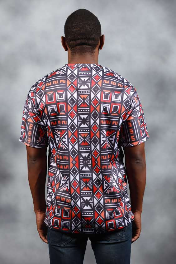 Red Khoisan  African Summer Shirt by Tribe Afrique - Tribe Afrique