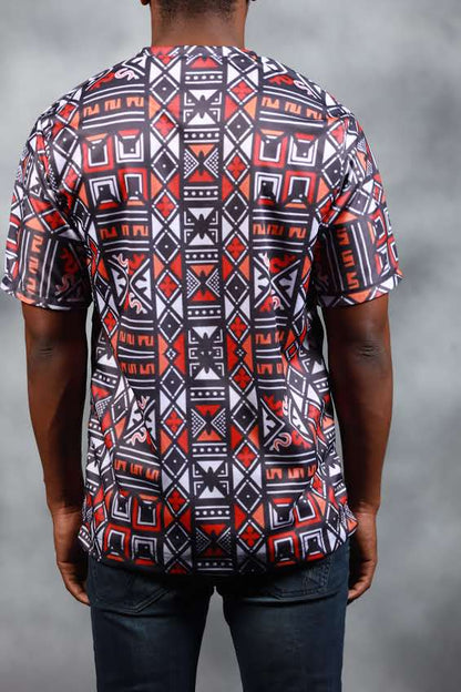 Red Khoisan  African Summer Shirt by Tribe Afrique - Tribe Afrique