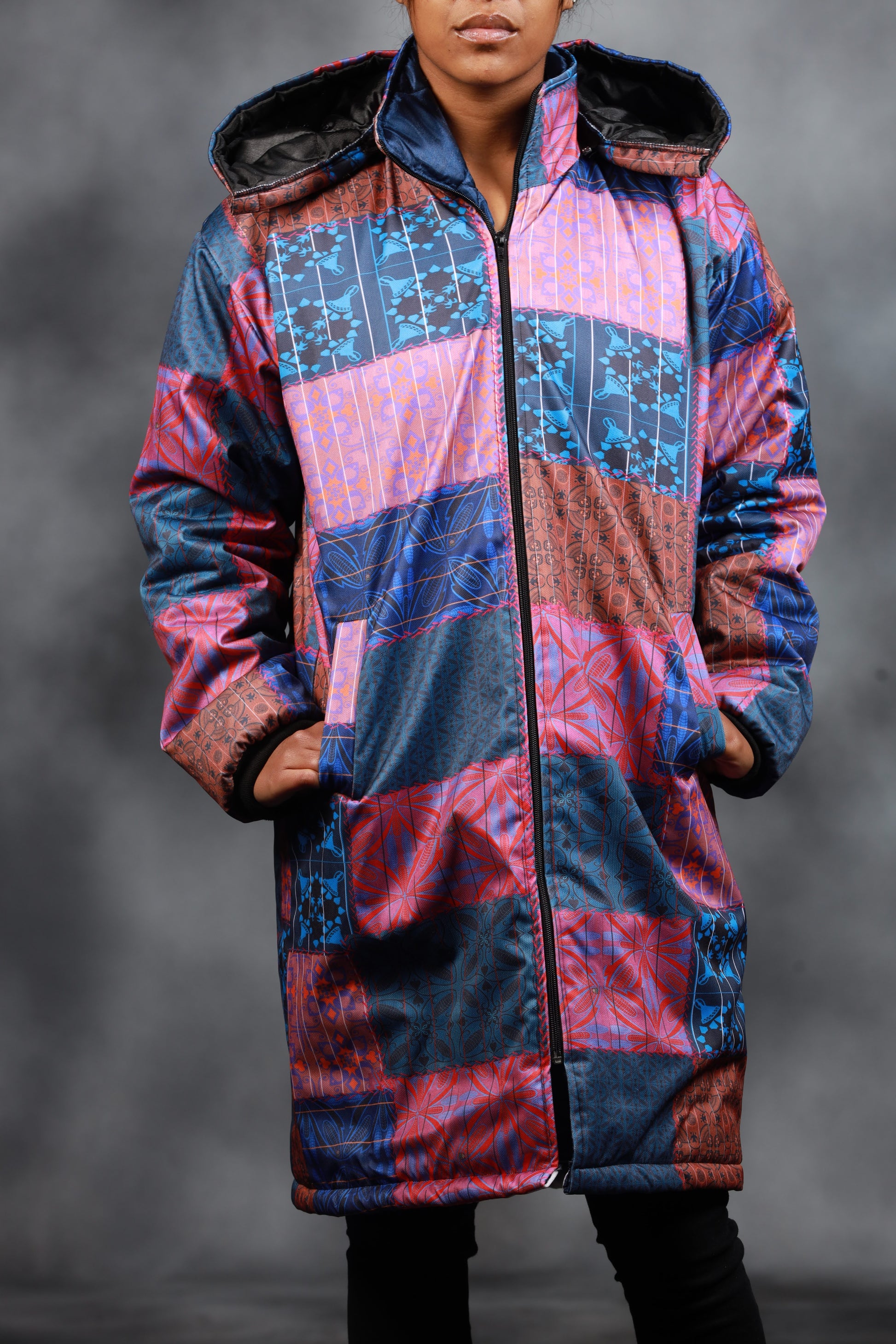 Sotho All Nation Extra Long Jacket with Removable hood - Tribe Afrique