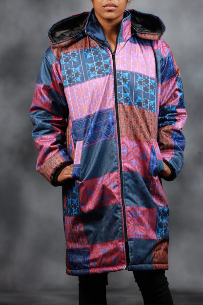 Sotho All Nation Extra Long Jacket with Removable hood - Tribe Afrique