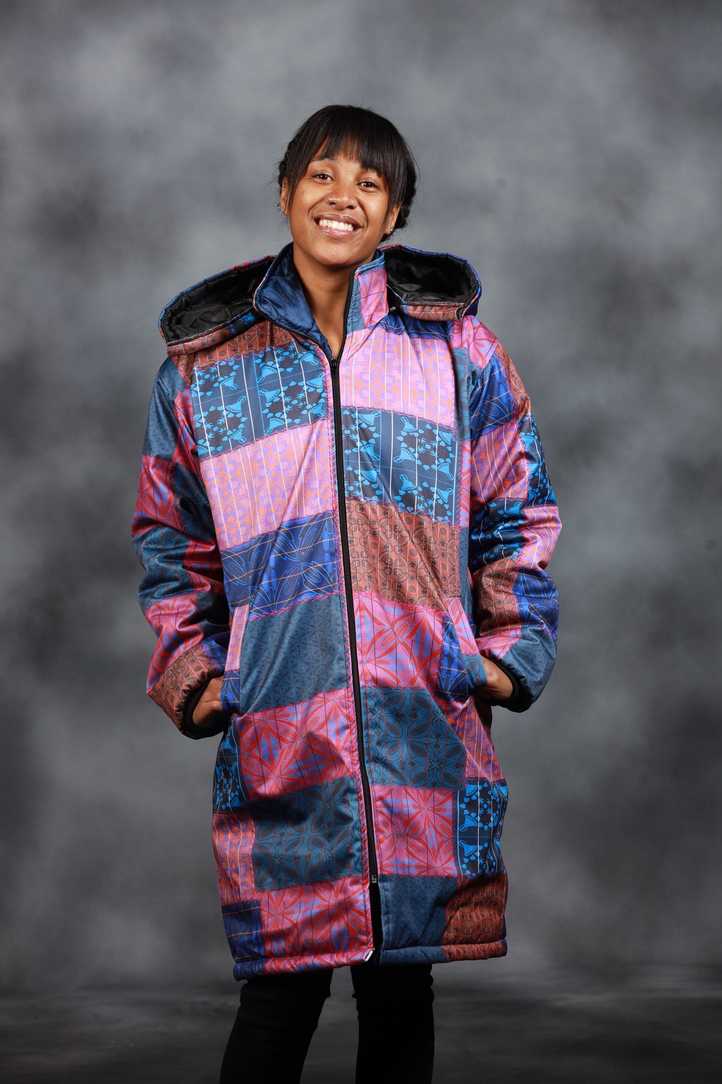 Sotho All Nation Extra Long Jacket with Removable hood - Tribe Afrique