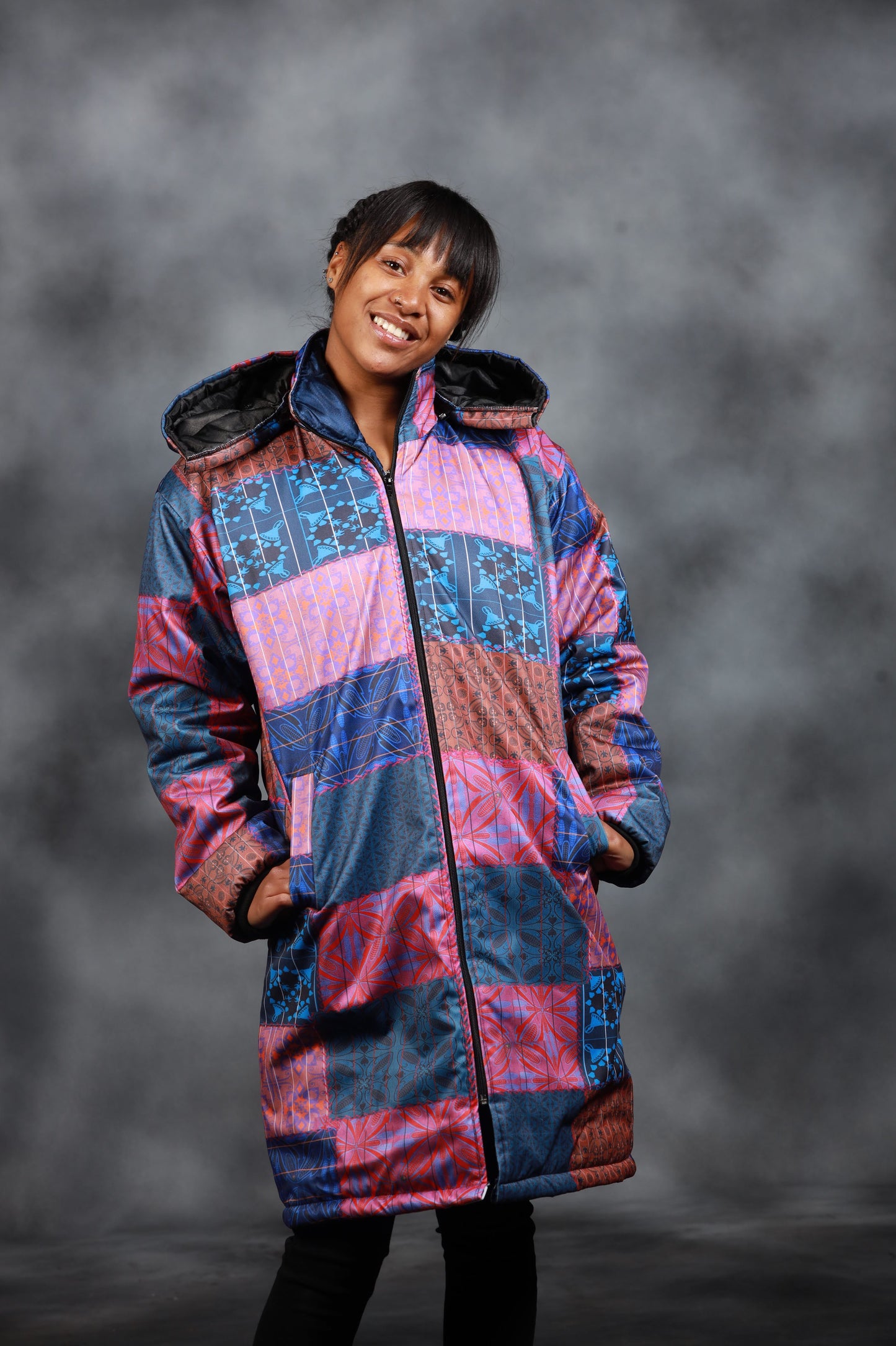 Sotho All Nation Extra Long Jacket with Removable hood - Tribe Afrique
