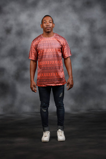Orange Khoisan African Summer Shirt by Tribe Afrique - Tribe Afrique