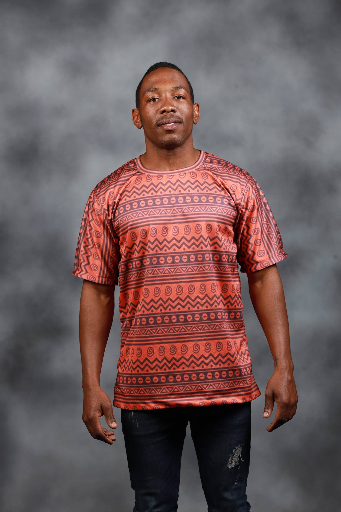 Orange Khoisan African Summer Shirt by Tribe Afrique - Tribe Afrique
