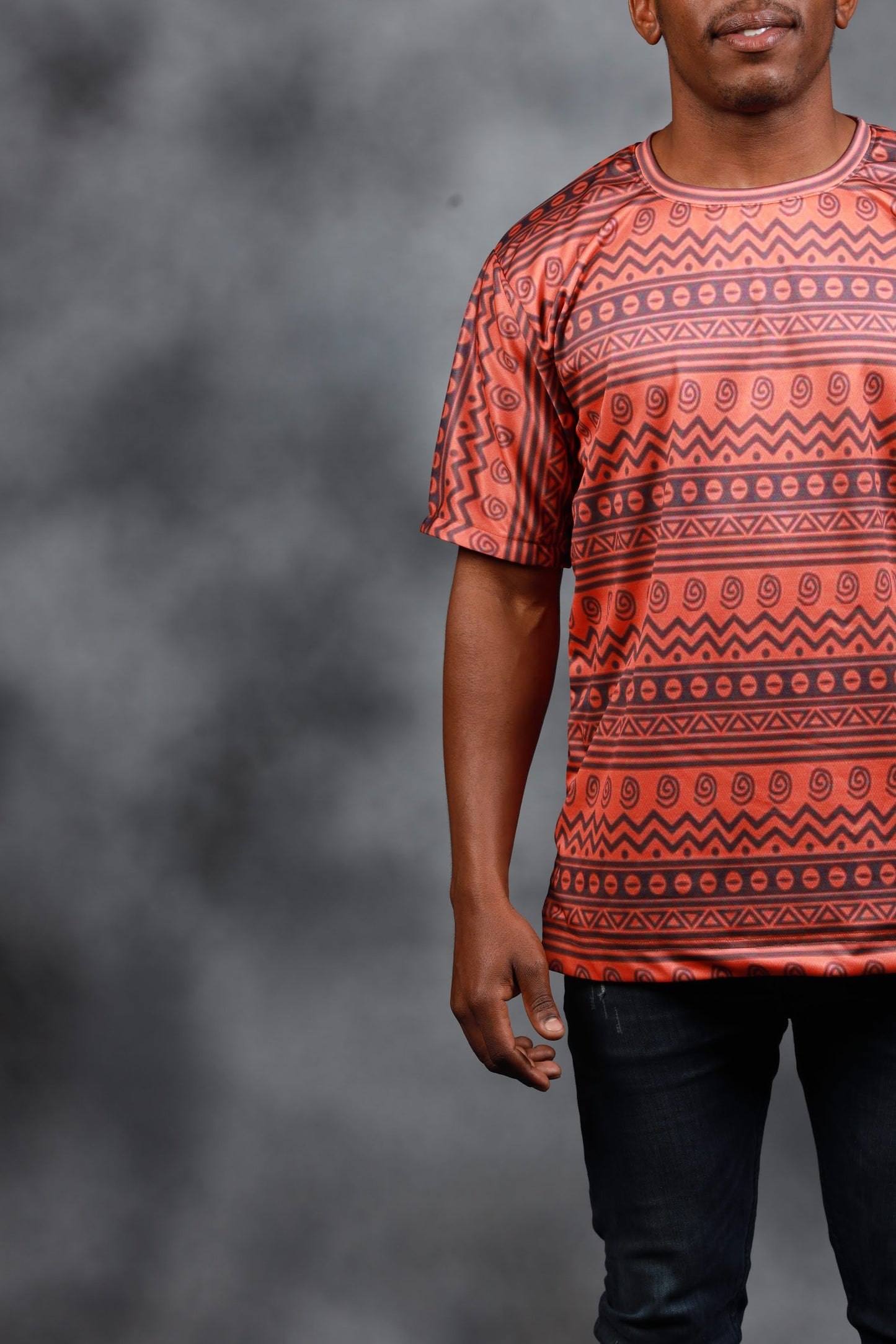 Orange Khoisan African Summer Shirt by Tribe Afrique - Tribe Afrique