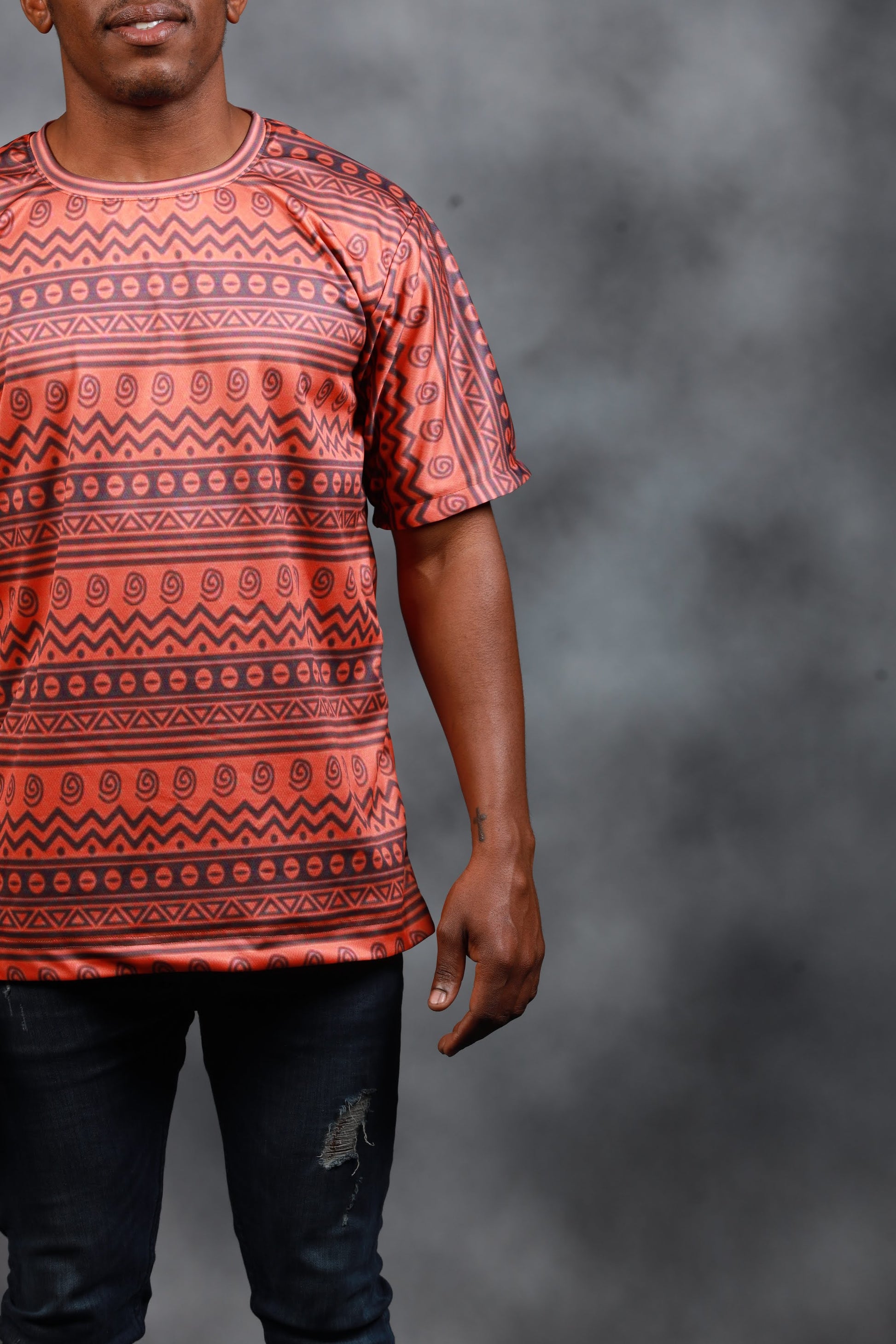 Orange Khoisan African Summer Shirt by Tribe Afrique - Tribe Afrique