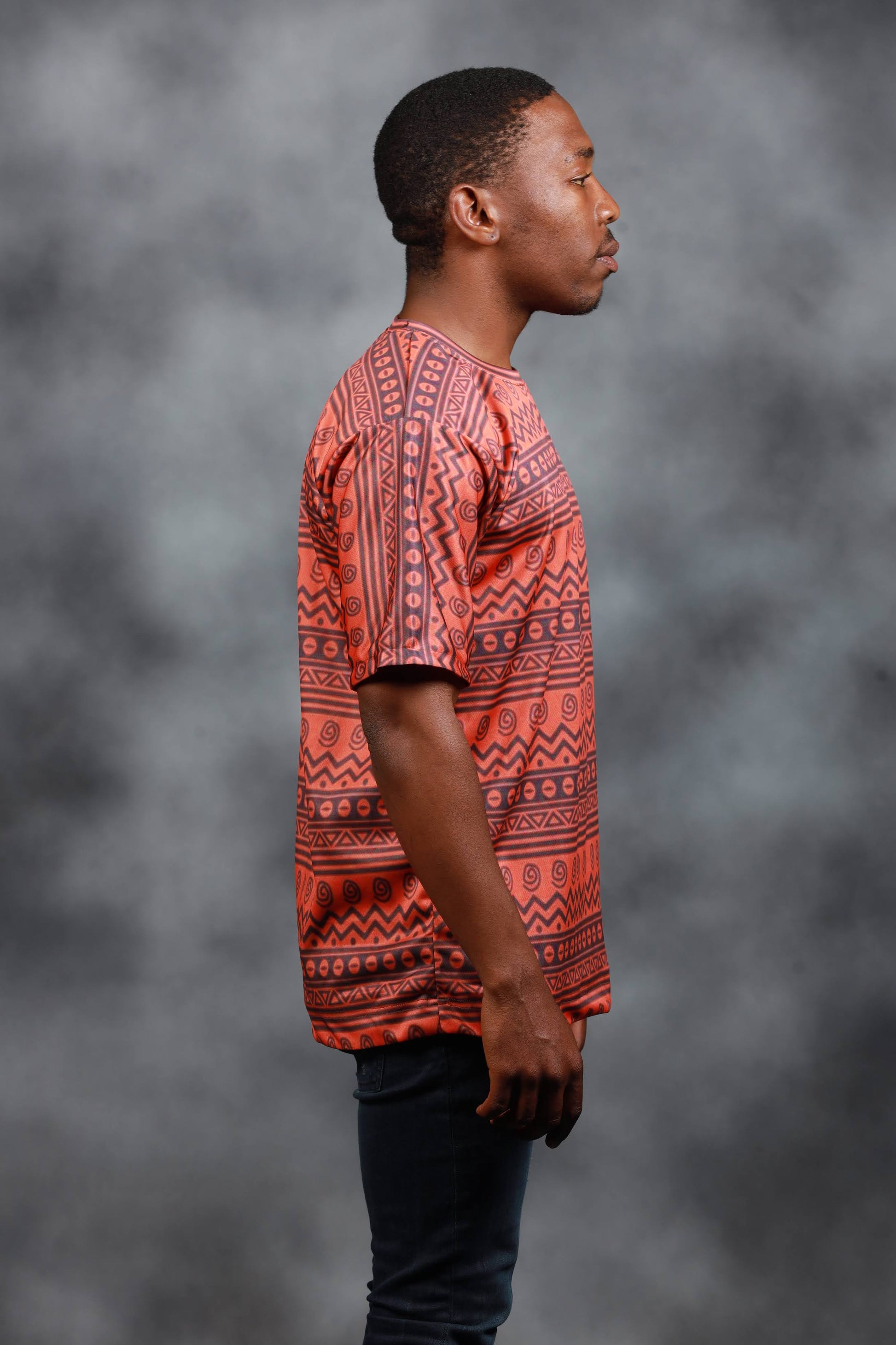 Orange Khoisan African Summer Shirt by Tribe Afrique - Tribe Afrique