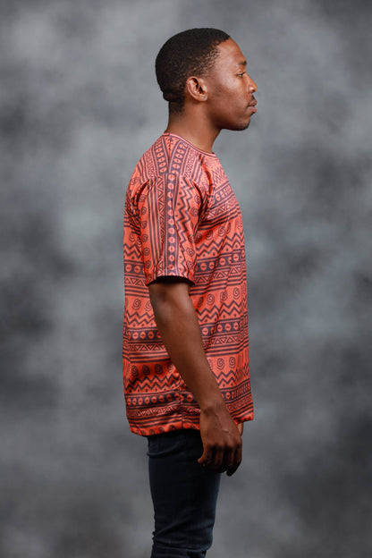 Orange Khoisan African Summer Shirt by Tribe Afrique - Tribe Afrique