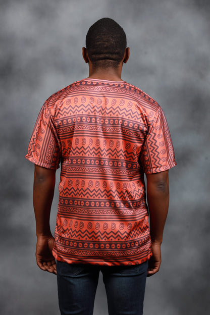 Orange Khoisan African Summer Shirt by Tribe Afrique - Tribe Afrique