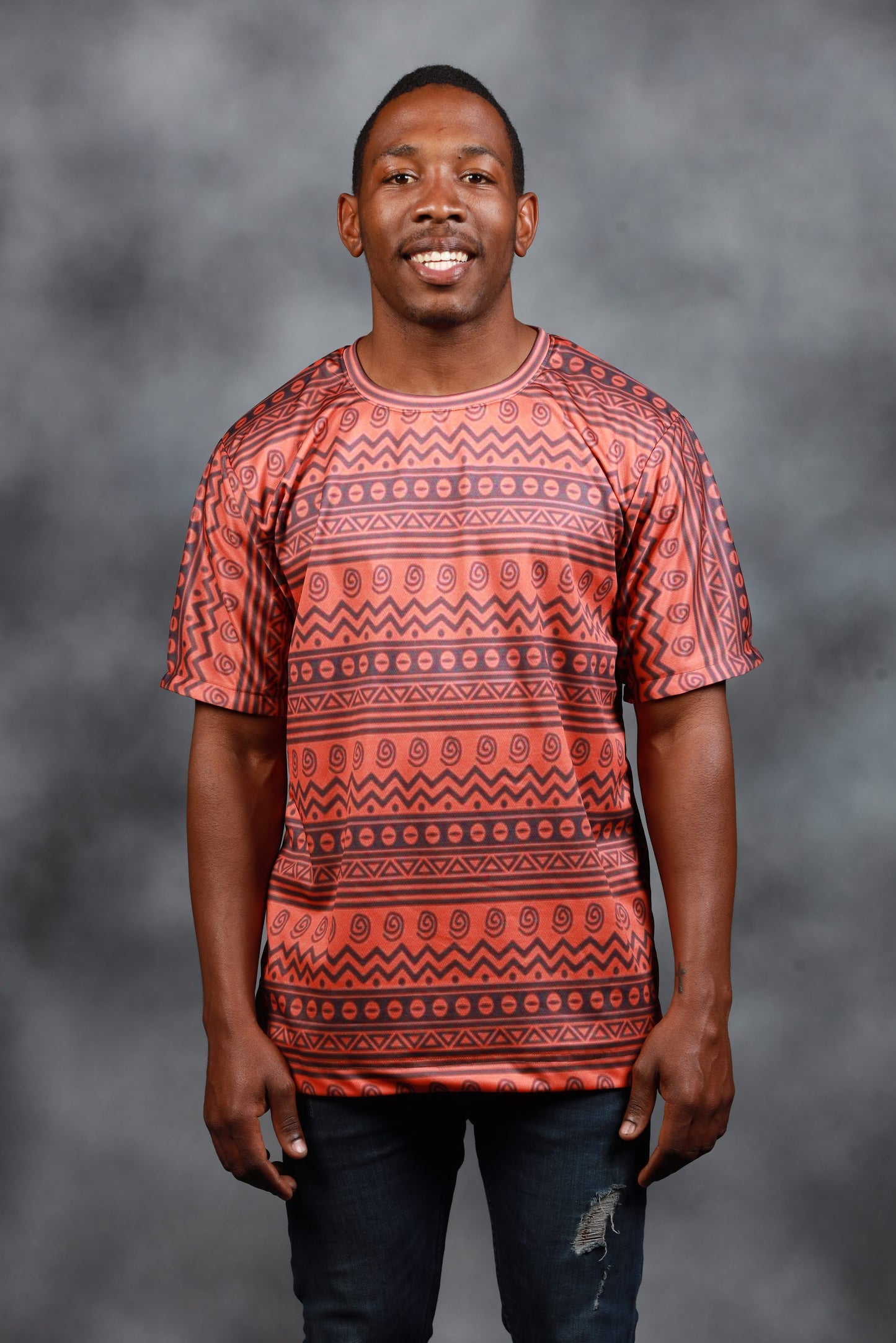Orange Khoisan African Summer Shirt by Tribe Afrique - Tribe Afrique