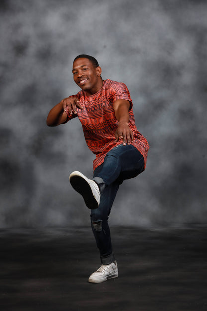 Orange Khoisan African Summer Shirt by Tribe Afrique - Tribe Afrique