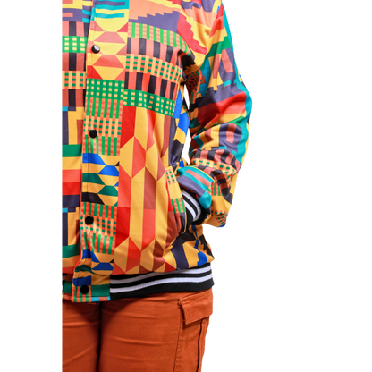 Kente African Bomber Jacket by Tribe Afrique - Tribe Afrique