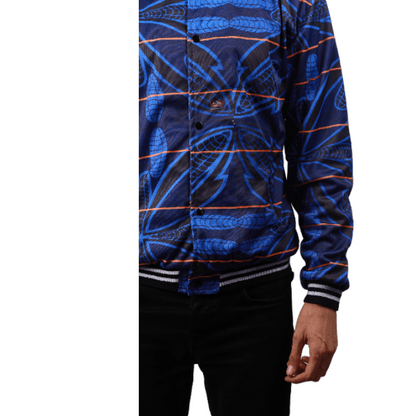 Blue Sotho African Bomber Jacket by Tribe Afrique - Tribe Afrique