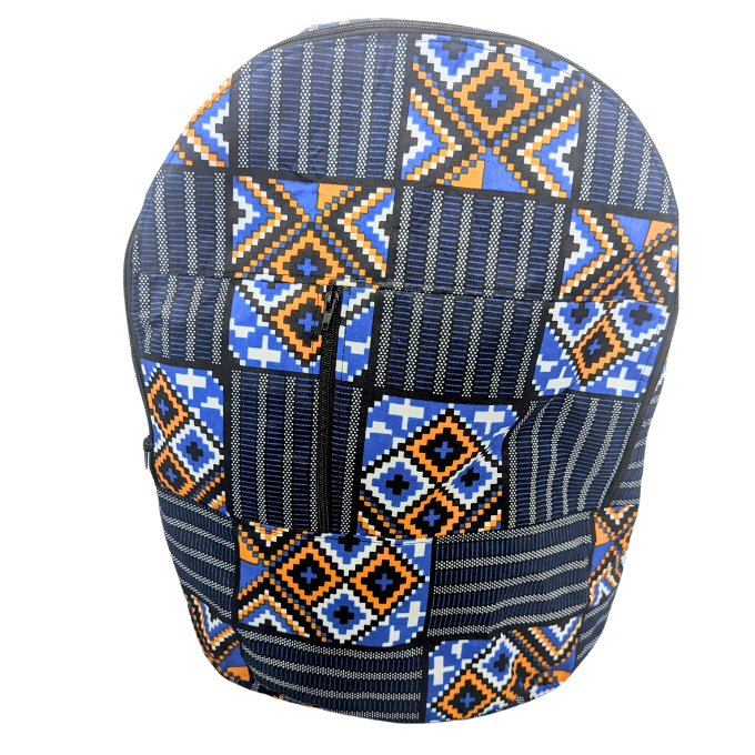 Blue Salu African Laptop Backpack by Tribe Afrique Tribe Afrique