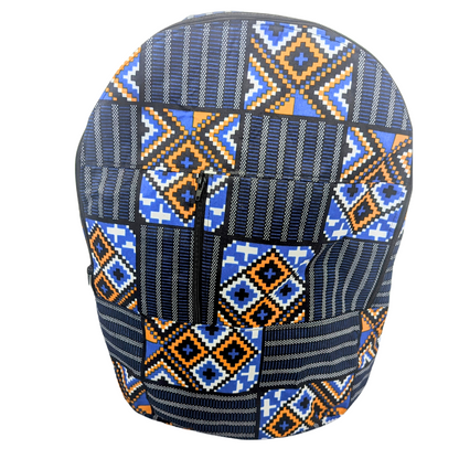 Blue Salu African Laptop Backpack by Tribe Afrique Tribe Afrique