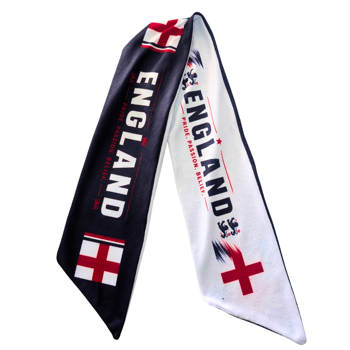 England St. George Cross Supporters Double-Sided Fleece Scarf by Tribe Afrique