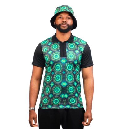 Green Shwe shwe Inspired African Bucket hat by Tribe Afrique - Tribe Afrique