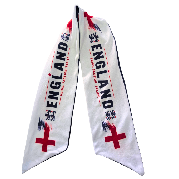 England St. George Cross Supporters Double-Sided Fleece Scarf by Tribe Afrique