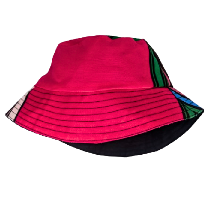 Pink Venda African Bucket hat by Tribe Afrique - Tribe Afrique