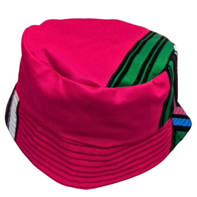 Pink Venda African Bucket hat by Tribe Afrique - Tribe Afrique