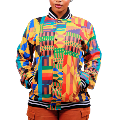 Kente African Bomber Jacket by Tribe Afrique - Tribe Afrique