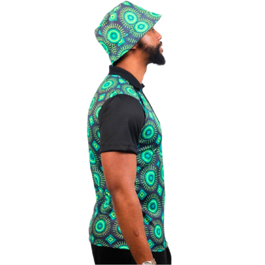 Green Shwe shwe Inspired African Bucket hat by Tribe Afrique - Tribe Afrique
