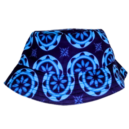 Blue Shwe shwe inspired African Bucket hat by Tribe Afrique - Tribe Afrique