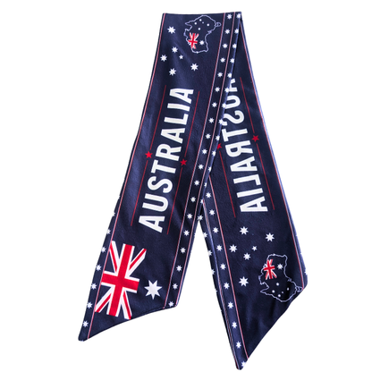 Proudly Australian Aussie Love Double-Sided Fleece Scarf for supporters by Tribe Afrique
