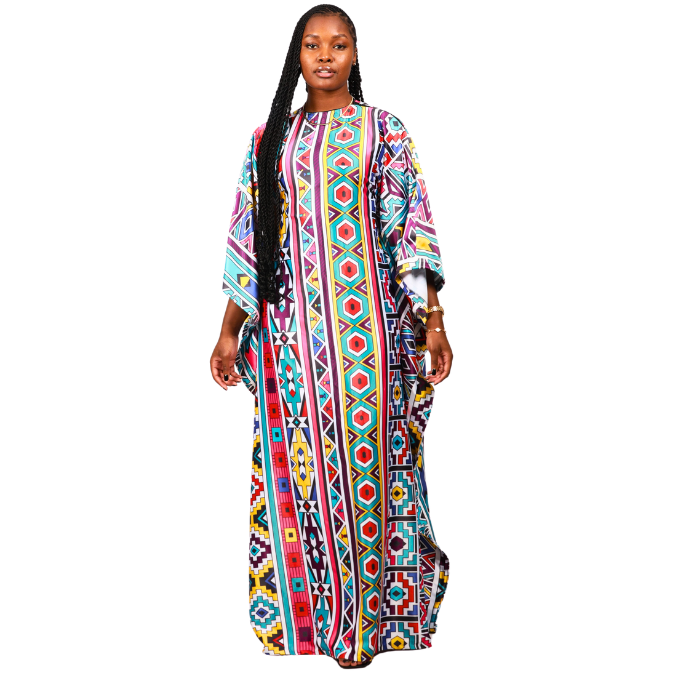 New Ndebele African Bubu Dress by Tribe Afrique (Kaftan) - Tribe Afrique